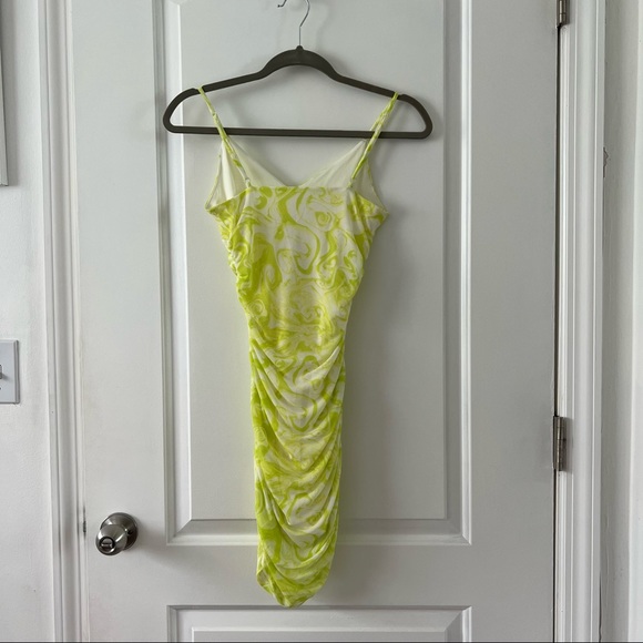 Lime Green Mesh Mini Dress - Picture 5 of 5